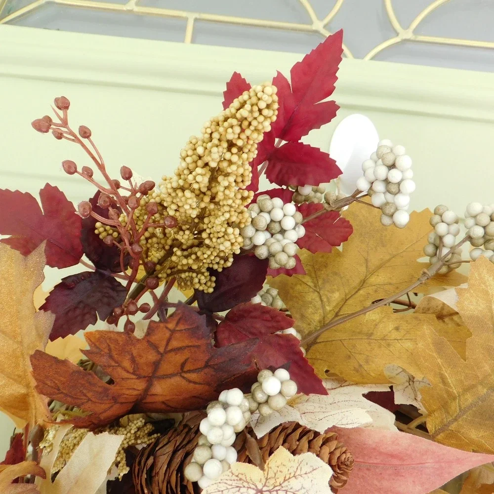 Fall Wreath for Front Door, Burgund, Mauve, Cream and Beige Neutral  Wreath